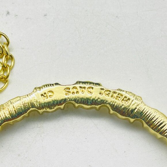 HEIDI DAUS Rhinestone Crescent Moon Pendant Necklace Gold Tone Twilight Space - Picture 8 of 9